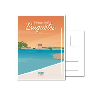 Cabines de plage - Le moulin à marée de Buguélès carte postale