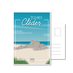 Cabines de plage - Cléder carte postale