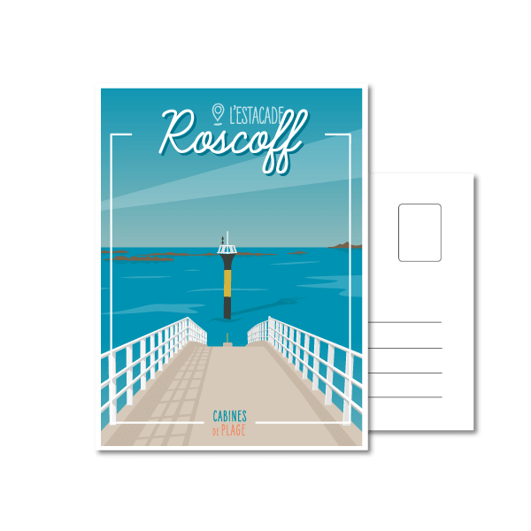 Cabines de plage - Roscoff carte postale